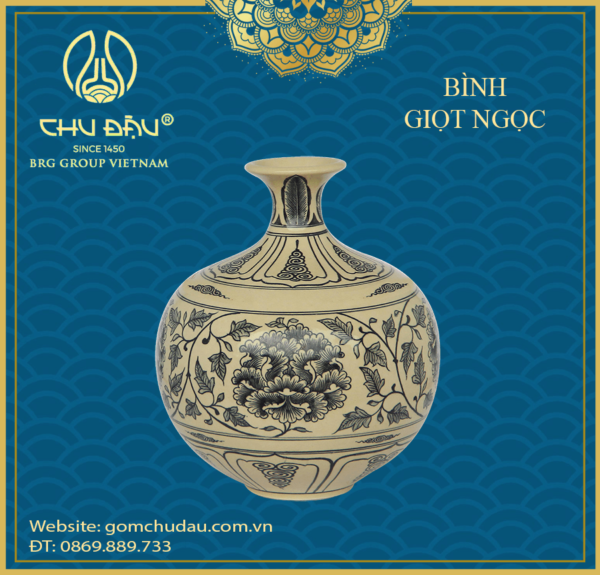 Bình Giọt Ngọc Gốm Chu Đậu