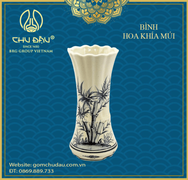 Bình Hoa Khía Múi Gốm Chu Đậu